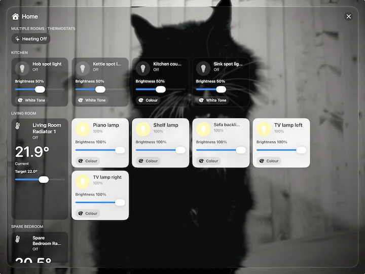 FrameSense settings and presets on iPad